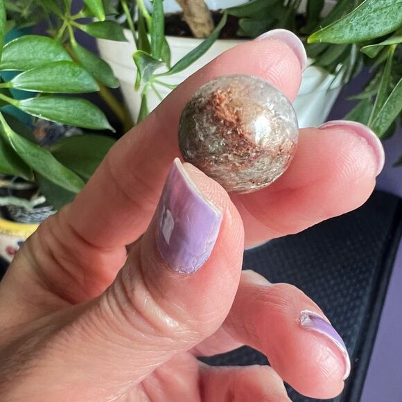 Garden‎ Quartz Crystal Marble Sphere (#6) - Picture 2 of 11